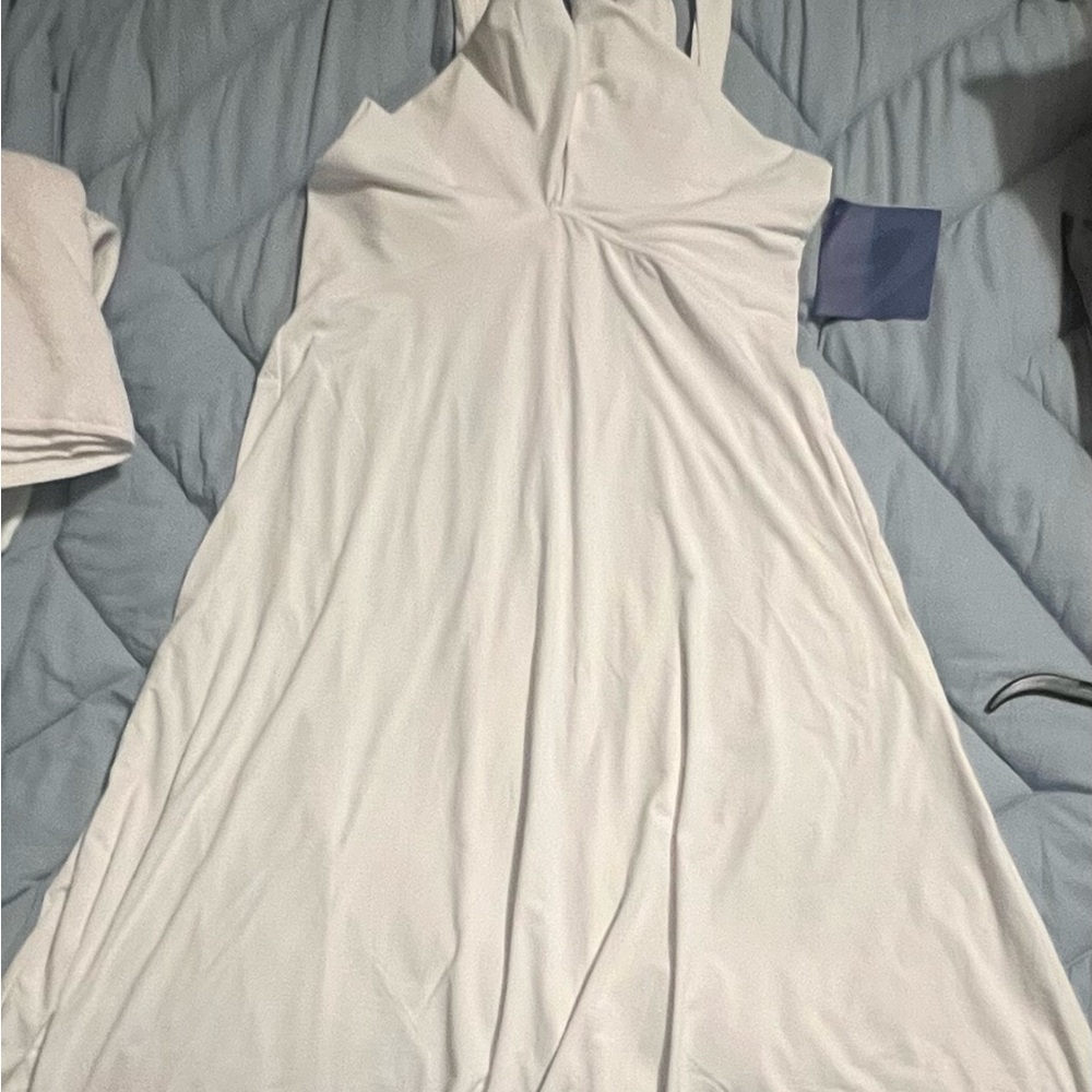 Elegant White Halter Dress